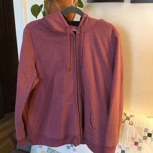 LL Bean women’s rose pink flannel lined hoodie, women’s 1X